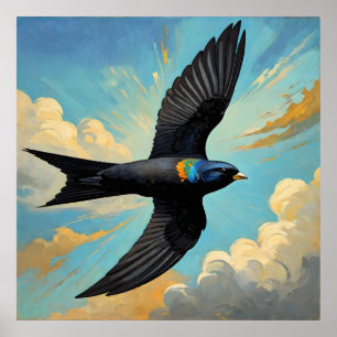 Efforless Wanderer: Farbenfroher Vogelportait Poster