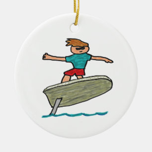 eFoil Surfing Keramik Ornament