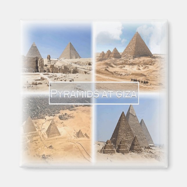 EG0064 Afrika, Ägypten, Kairo, Giza-Pyramide, Kühl Magnet (Vorne)