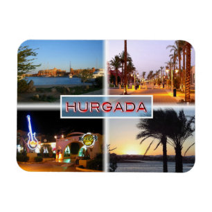 EG Egypt - Hurghada by Night - Red Sea - El Gun - Magnet