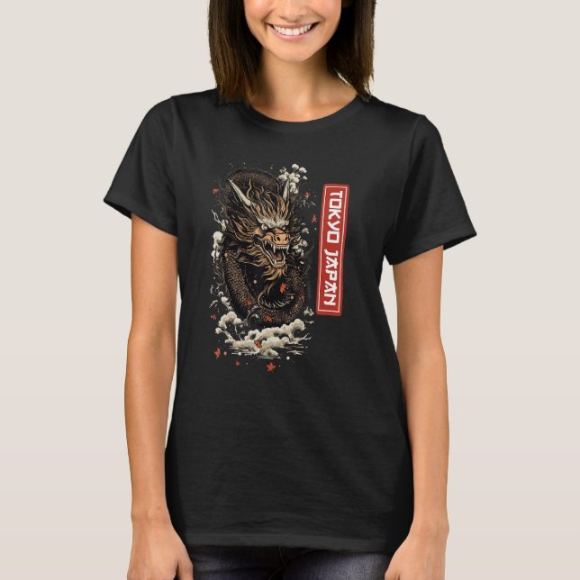 Egendary Animals Japanese Dragon Tokio Graphic Wom T-Shirt (Vorderseite)