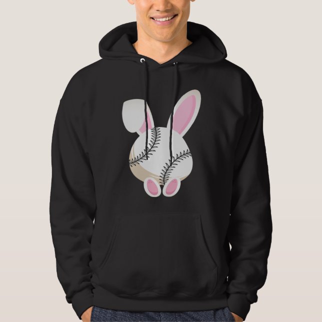 Egg Baseball Rabbit Bunny Ears Funny Easter Day Pl Hoodie (Vorderseite)
