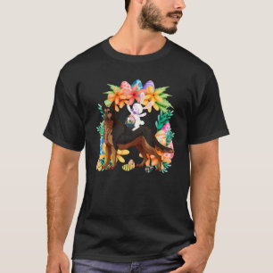 Egg Basket Kaninchen Reiten wird Deutschland Hund  T-Shirt