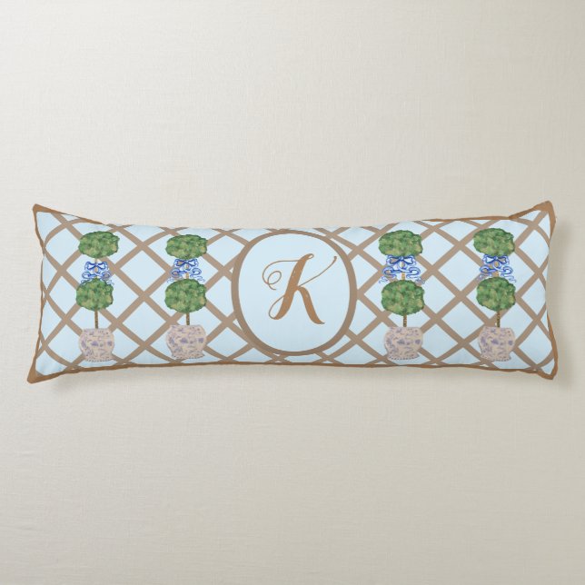 Egg Blue Chinoiserie Ginger Jar Jars Topiary  Seitenschläferkissen (Vorderseite)