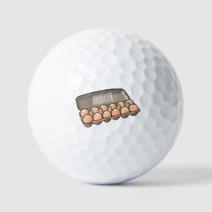 Egg carton cartoon illustration  golfball