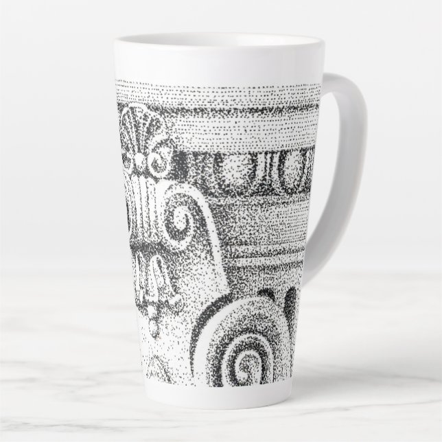 EGG & DART hohe Latte-Tasse Milchtasse (Rechte Ecke)