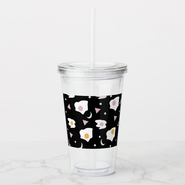Egg Dinner Moon Confetti Muster Acryltrinkbecher (Vorderseite)