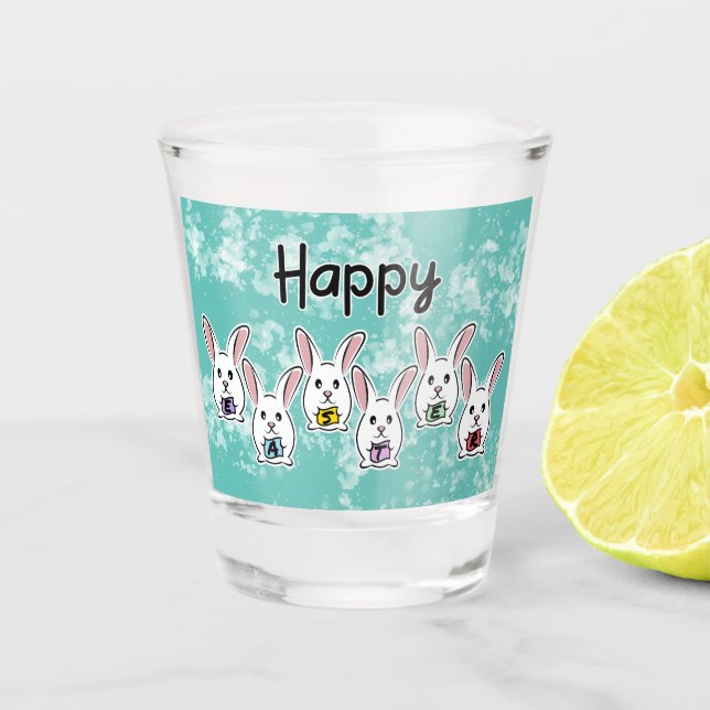 Egg Gestaltete Osterkaninchen Schnapsglas (Vorderseite)