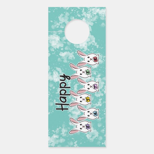 Egg Gestaltete Osterkaninchen Türanhänger (Vorderseite)