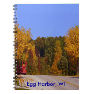 Egg Hafen, WI Herbstsaison mit Trolley Car Notizblock