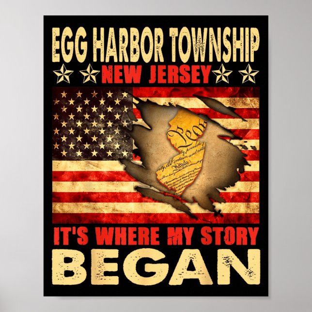 Egg Harbor Township New Jersey Usa Flag 4th Of Jul Poster (Vorne)