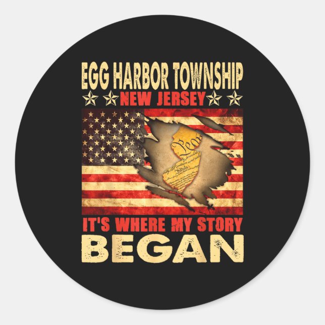 Egg Harbor Township New Jersey Usa Flag 4th Of Jul Runder Aufkleber (Vorderseite)