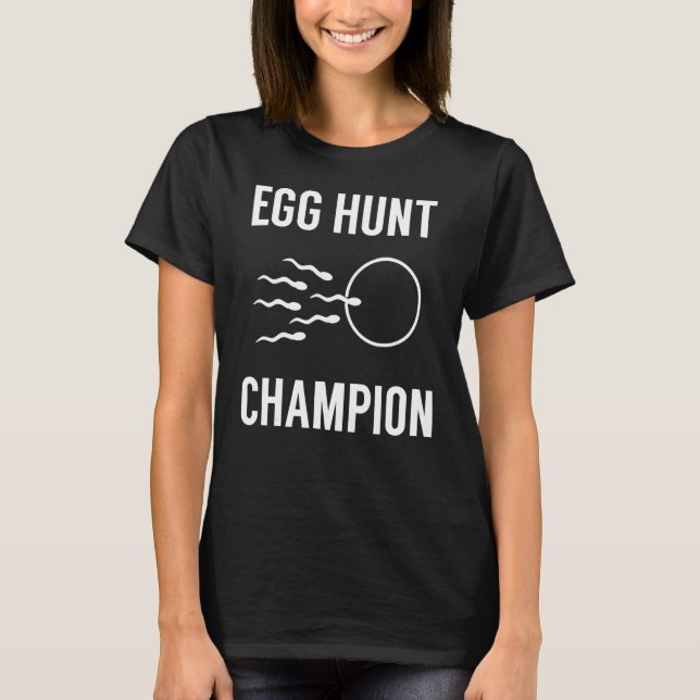 Egg Hunt Champion Funny Vater Osterschwangerschaft T-Shirt (Vorderseite)