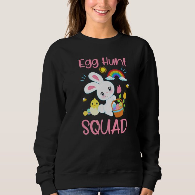 EGG HUNT SQUAD Funny Osterfest Bunny Rabbit Christ Sweatshirt (Vorderseite)