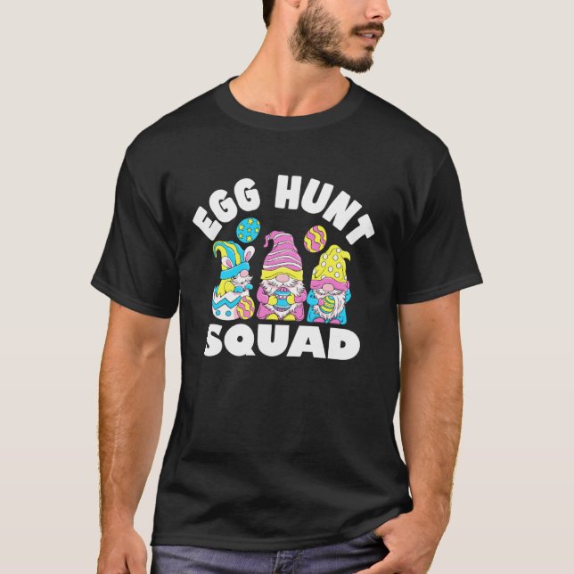 Egg Hunt Squad Gnomes Easter Day Bunny T-Shirt (Vorderseite)