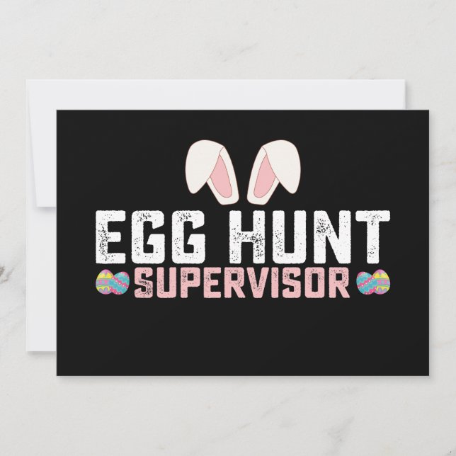 Egg Hunt Supervisor Funny Oaster Bunny Rabbit Einladung (Vorderseite)