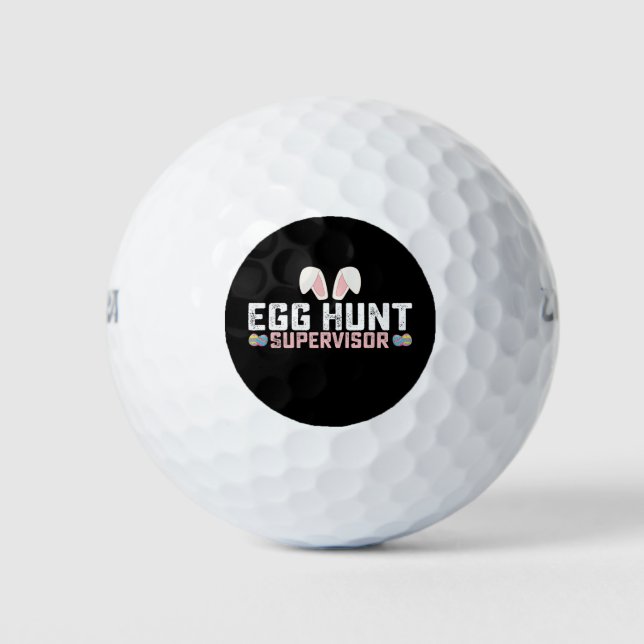 Egg Hunt Supervisor Funny Oaster Bunny Rabbit Golfball (Vorderseite)