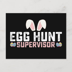 Egg Hunt Supervisor Funny Oaster Bunny Rabbit Postkarte