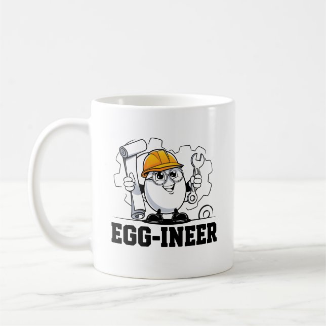 Egg-ineer: Mit jedem Sip füttern Sie Ihr Genie! -M Kaffeetasse (Links)