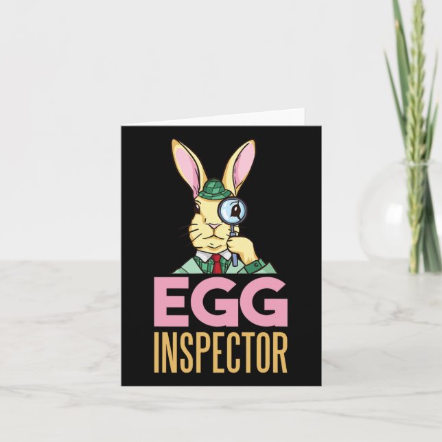 Egg Inspector Oster Bunny Funny Rabbit Egg Huntin Karte (Vorderseite)