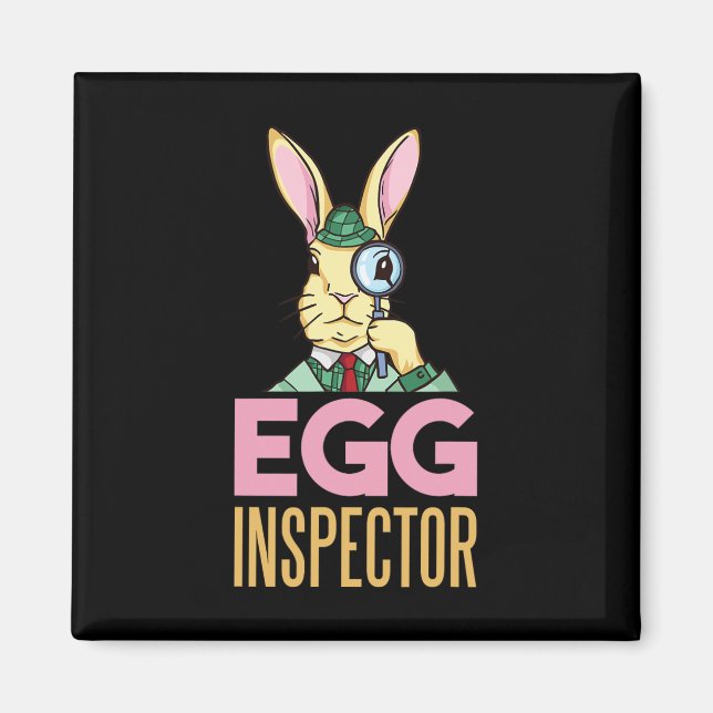 Egg Inspector Oster Bunny Funny Rabbit Egg Huntin Magnet (Vorne)