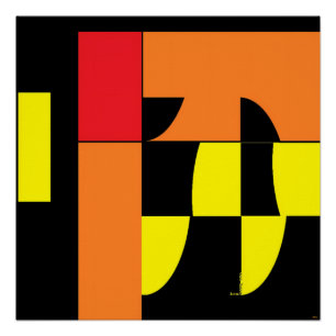 Egg Invader III - Ken Gage Abstrakt Art Poster