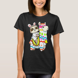 Egg Jagd Llama Bunny Niedlicher Schlittelweg Llama T-Shirt
