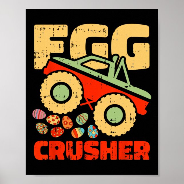 Egg Kreuzfahrer Ostermonster Truck Funny Spring Bo Poster (Vorne)