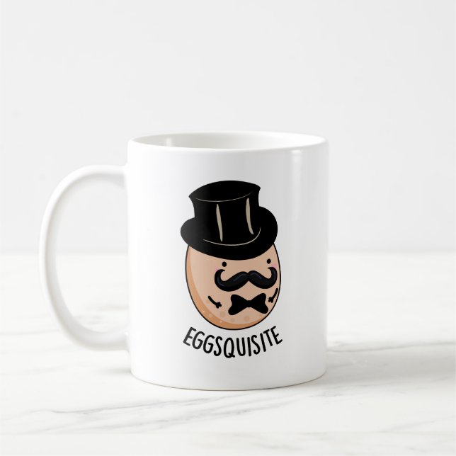 Egg-leise Funny Exquisite Egg Pun Kaffeetasse (Links)