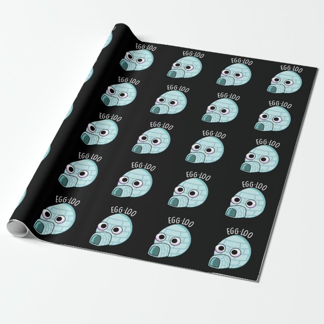 Egg-loo Funny Egg Pun Dark BG Geschenkpapier (Ungerollt)