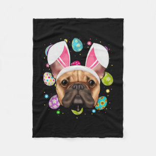 Egg Lover Bunny Ear Französischer Bulldog Face Ost Fleecedecke