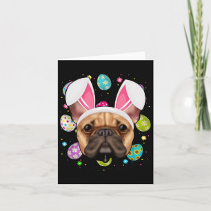 Egg Lover Bunny Ear Französischer Bulldog Face Ost Karte