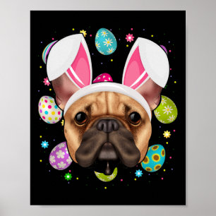 Egg Lover Bunny Ear Französischer Bulldog Face Ost Poster