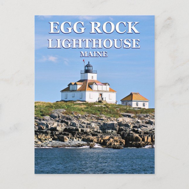 Egg Rock Lighthouse, Bar Harbour Maine Postcard Postkarte (Vorderseite)