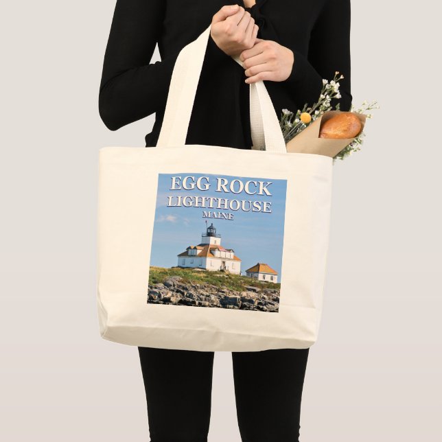 Egg Rock Lighthouse, Bar Harbour Maine Tote Bag Jumbo Stoffbeutel (Vorderseite (Produkt))
