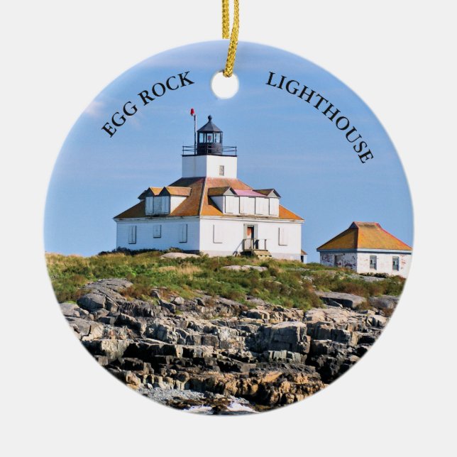 Egg Rock Lighthouse Keramik Ornament (Vorne)