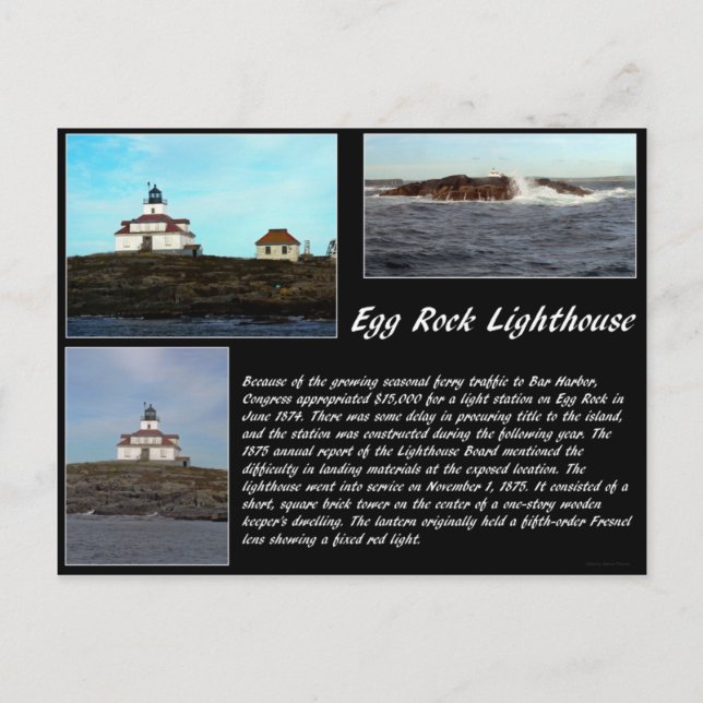 Egg Rock Lighthouse Postkarte (Vorderseite)