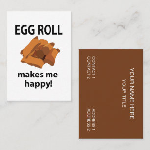 Egg Roll Macht Mich Glücklich Egg Roll Visitenkarte