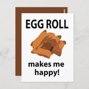 Egg Roll macht mich glücklich Ei Roll Postkarte