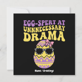 Egg-spert At Unnecessary Drama Funny Retro Easter Einladung