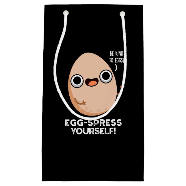 Egg spress Sie selbst Funny Egg Pun Dark BG Kleine Geschenktüte (Vorderseite)