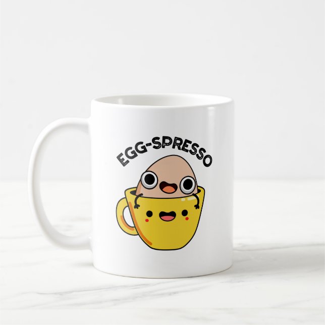 Egg-spresso Funny Egg Coffee Pun Kaffeetasse (Links)