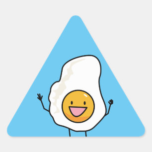 Egg Sunny Side Up Happy Eggs Frühstück Dreieckiger Aufkleber