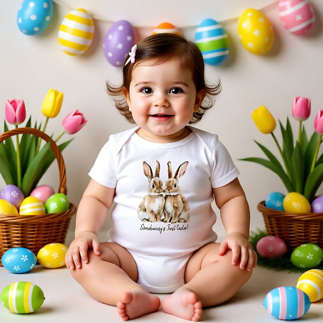 🐇 Egg zitierender Bunny Romper Baby Strampler (Customizable 🐇Egg-citing Bunny Romper)