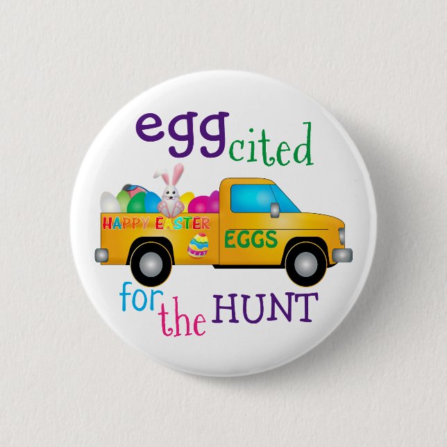 Egg zitiert für den Knopf "Hunt Easter Bunny Truck Button (Vorderseite)