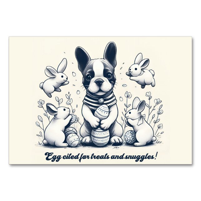 Egg zitiert für Leckereien und Schnecken! Tischnummer (Vorderseite)