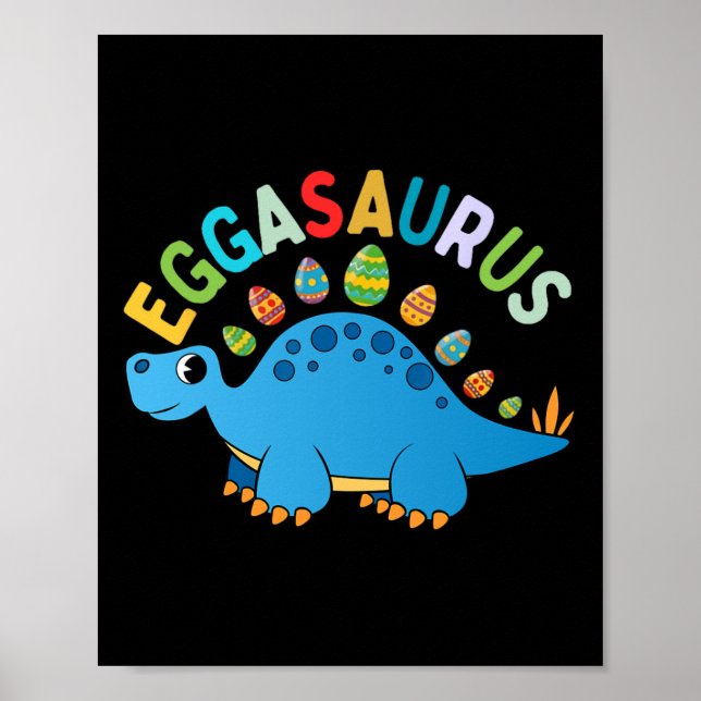 Eggasaurus Ostereier Jagd Dinosaurier Stegosaurus  Poster (Vorne)