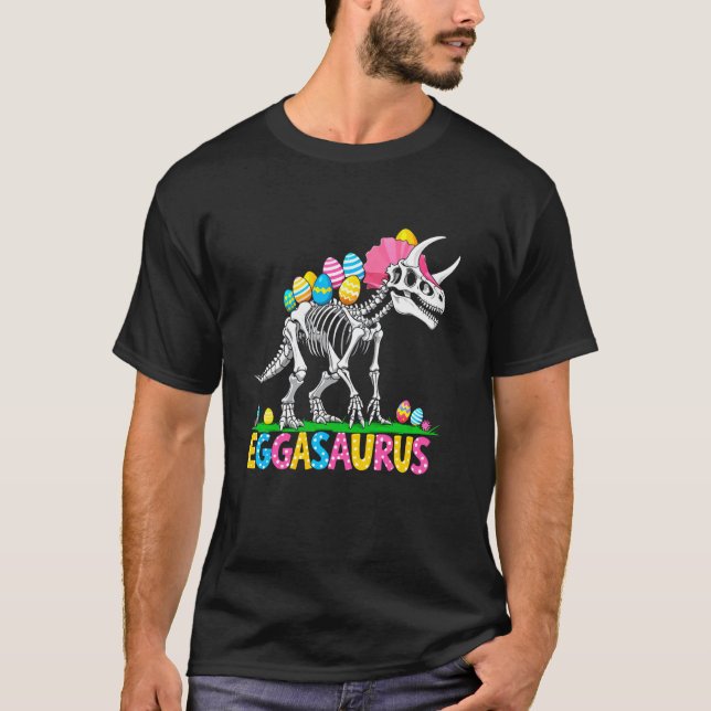 Eggasaurus Ostern Dinosaurier Stegosaurus Frohe Os T-Shirt (Vorderseite)