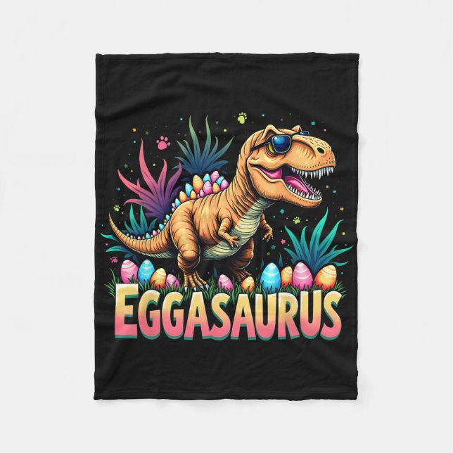 Eggasaurus Ostern Stegosaurus Dinosaur Jungen Kind Fleecedecke (Vorderseite)