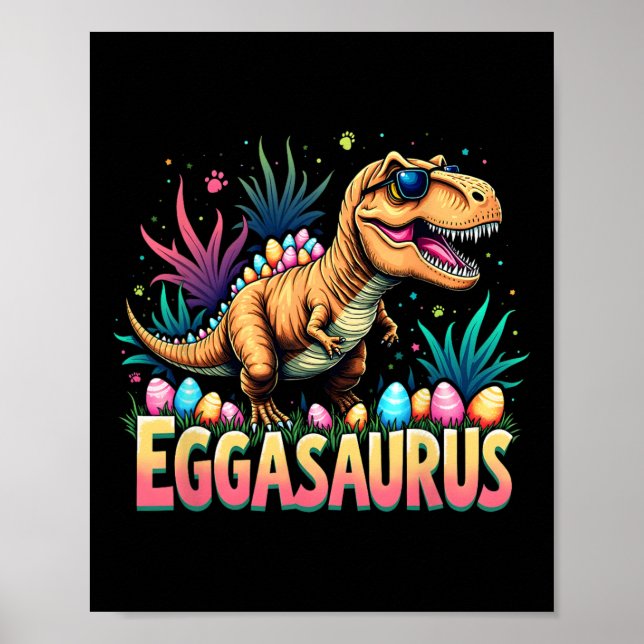 Eggasaurus Ostern Stegosaurus Dinosaur Jungen Kind Poster (Vorne)